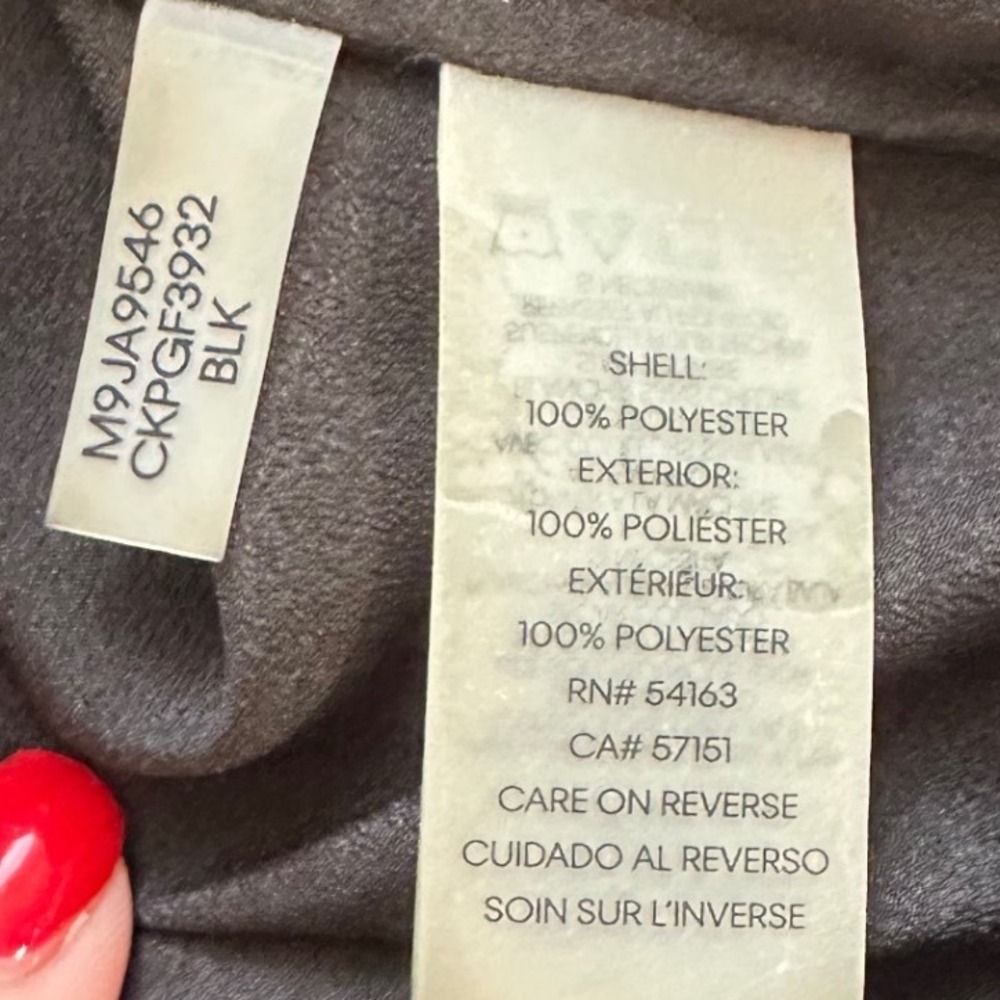 Calvin Klein Blouse Womens L Black Sheer Chiffon Button Up Minimalist Workwear - Picture 7 of 8